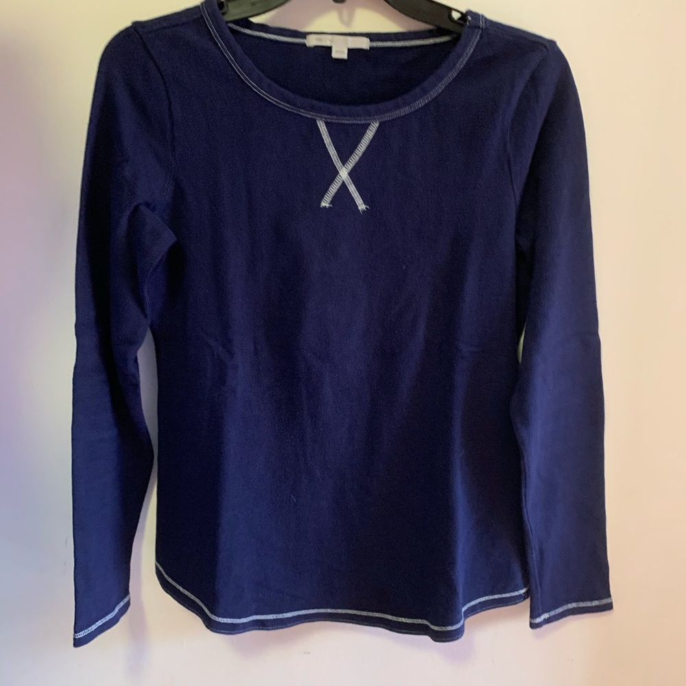 GAP Navy Striped Elbow Patch Long Sleeve